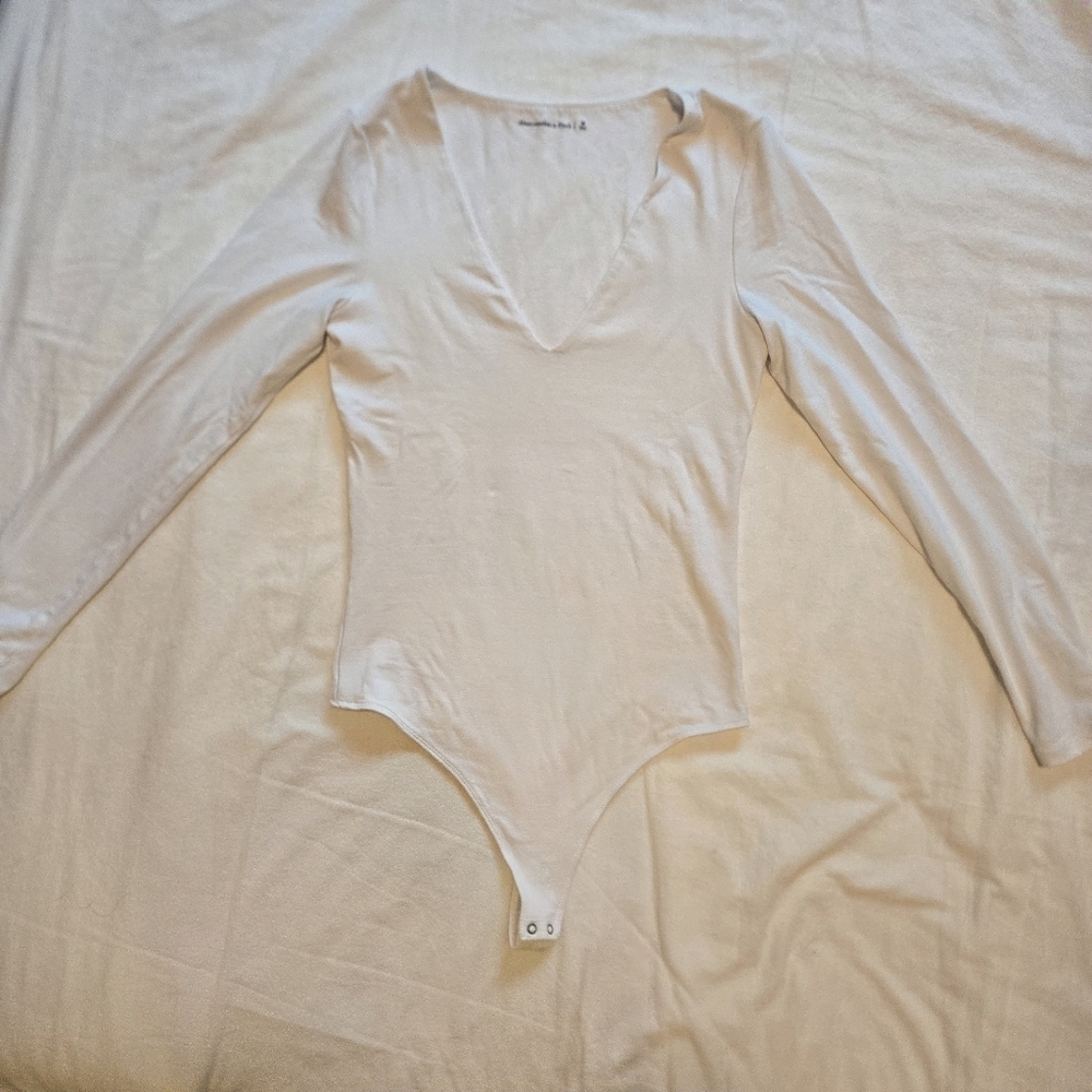Abercrombie & Fitch Long Sleeve Plunge Bodysuit